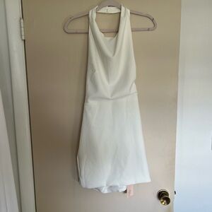 SHEIN White Backless Halter Dress